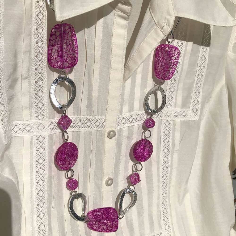 Charles Klein purple and silver necklace